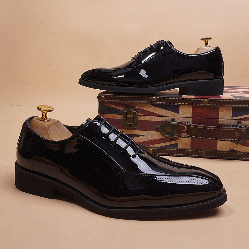 Men's Slip On Height Increasing Insole Retro Men's Business Leather Shoes