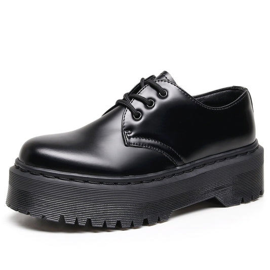 Women's Thick-soled Low-cut Genuine British Round Head Leisure Boots