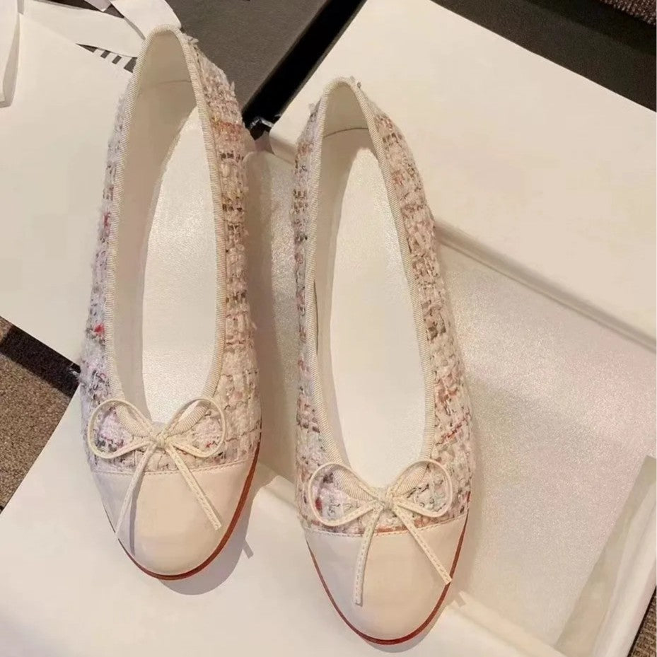 Women's Bowknot High Large Size Summer Pointed Temperament Chunky Heels