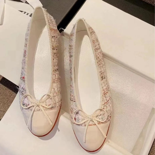 Women's Bowknot High Large Size Summer Pointed Temperament Chunky Heels