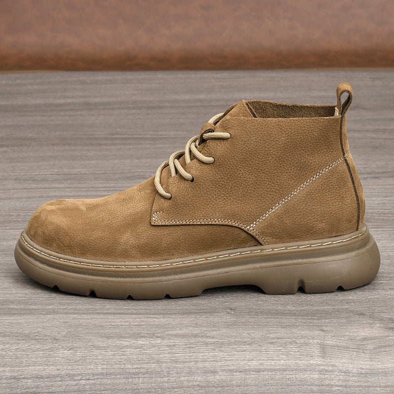 Men's Layer Cowhide Martin British Style Short Men's Casual Leather Shoes