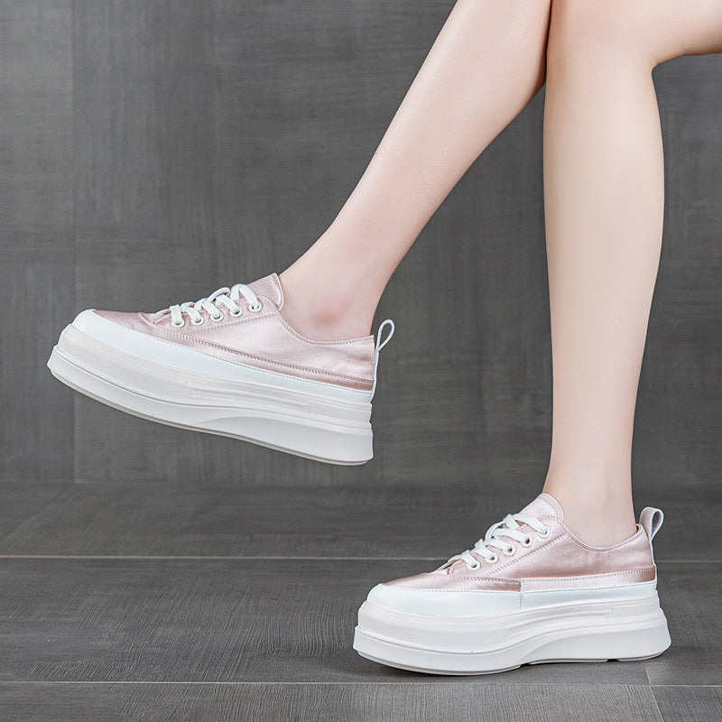 Women's Satin Skate Spring Platform Niche Breathable Sports Women's Board Shoes