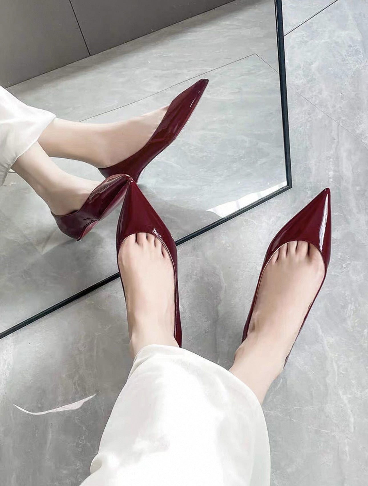 Women's French Nude Height Increasing Insole Pointed Women's Fashion Shoes