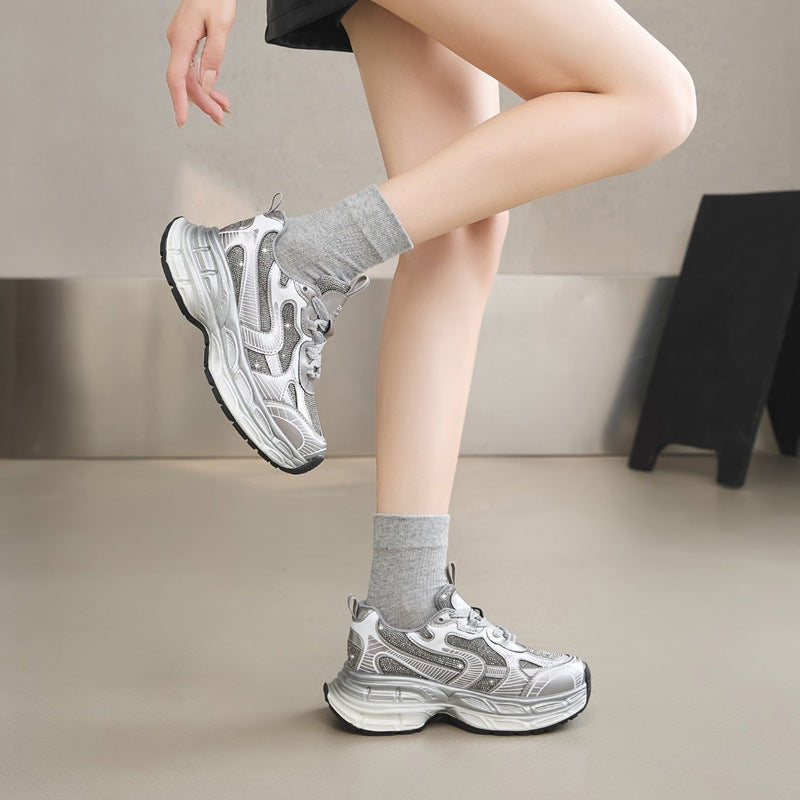 Bright Fine Diamond Daddy Trendy Fashionable Ladies Women's Casual Shoes