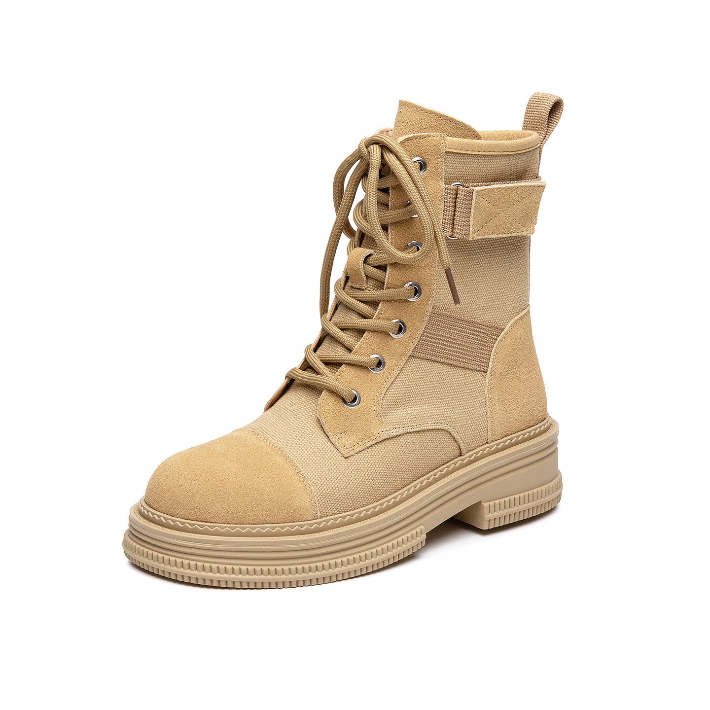 Women's Summer Thin Breathable Lace Up Round Toe Side Women's Leather Boots