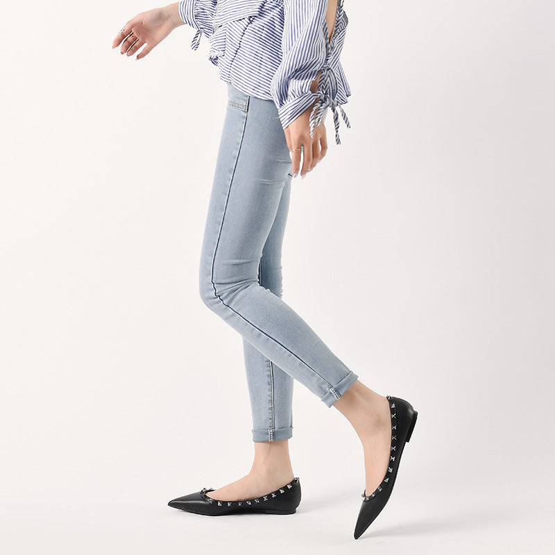 Female Temperament Patent Low-cut Fairy Boat Casual Shoes