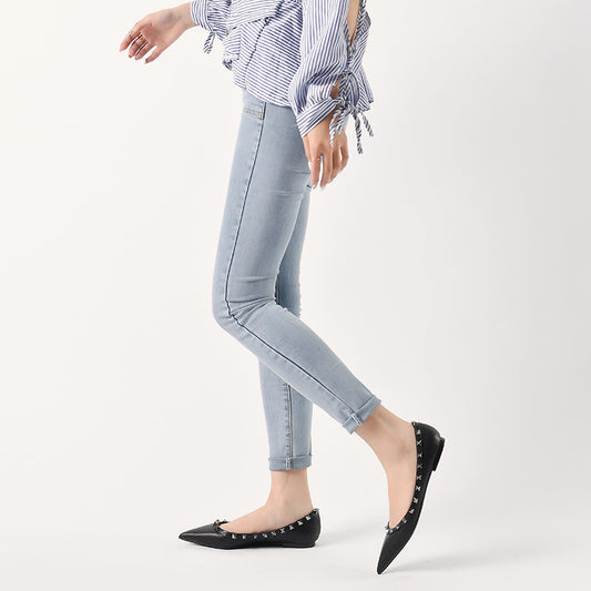 Female Temperament Patent Low-cut Fairy Boat Casual Shoes