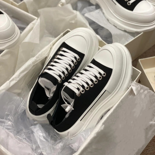 Women's High-grade Mcqueen Spring Height Increasing Platform Sports Women's Canvas Shoes