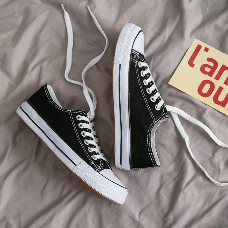 Breathable Versatile Basic Classic Trendy Solid Women's Canvas Shoes