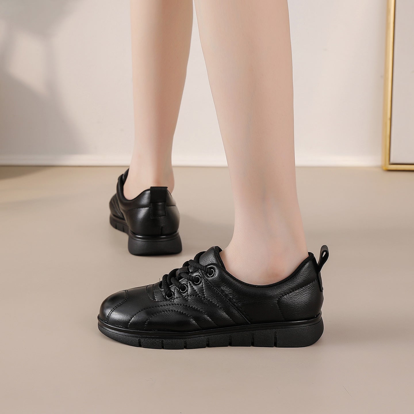 Women's First Layer Cowhide Autumn Flat Bottom Comfort Women's Shoes