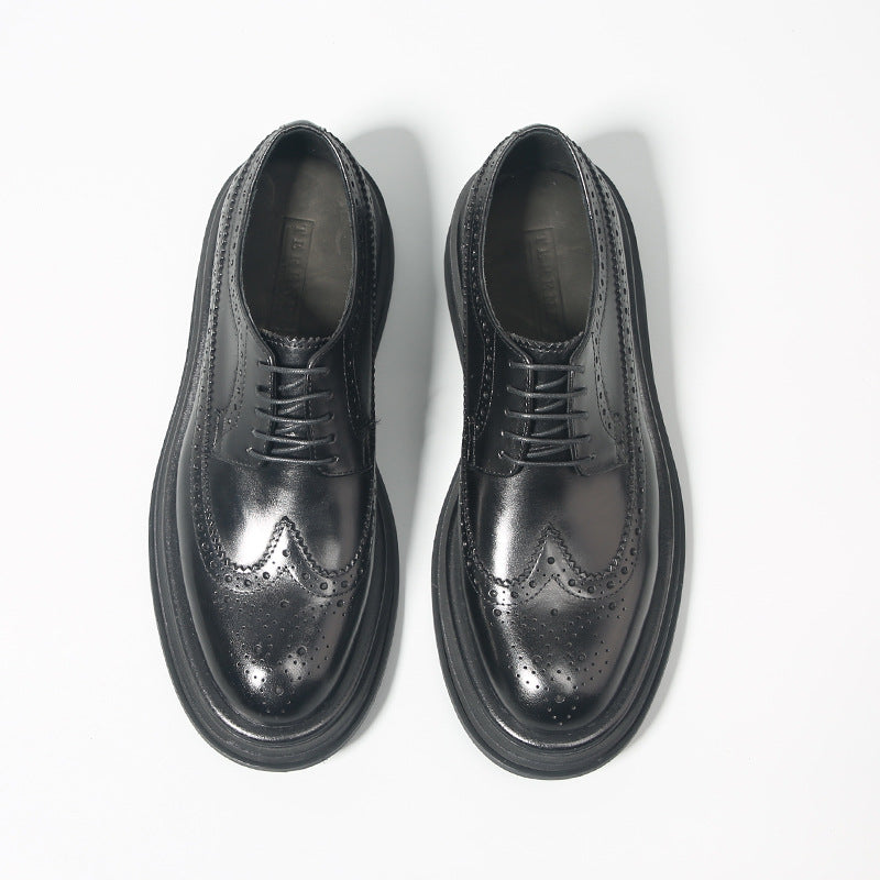 Men's Business British Black Brogue Spring Formal Wear Leather Shoes