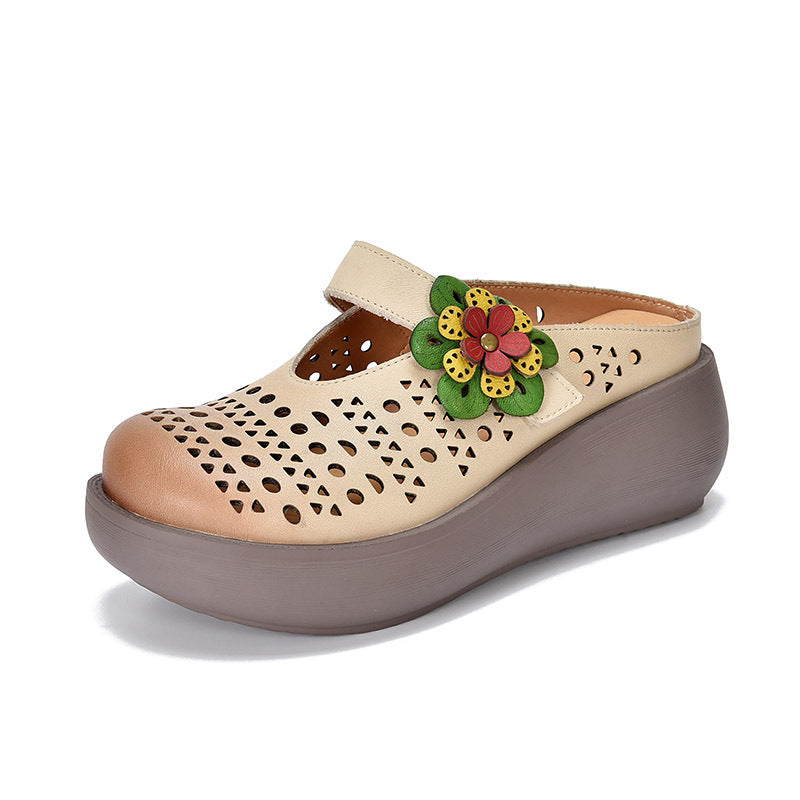 Half Muffin Thick Bottom For Outdoors Ethnic Style Slippers