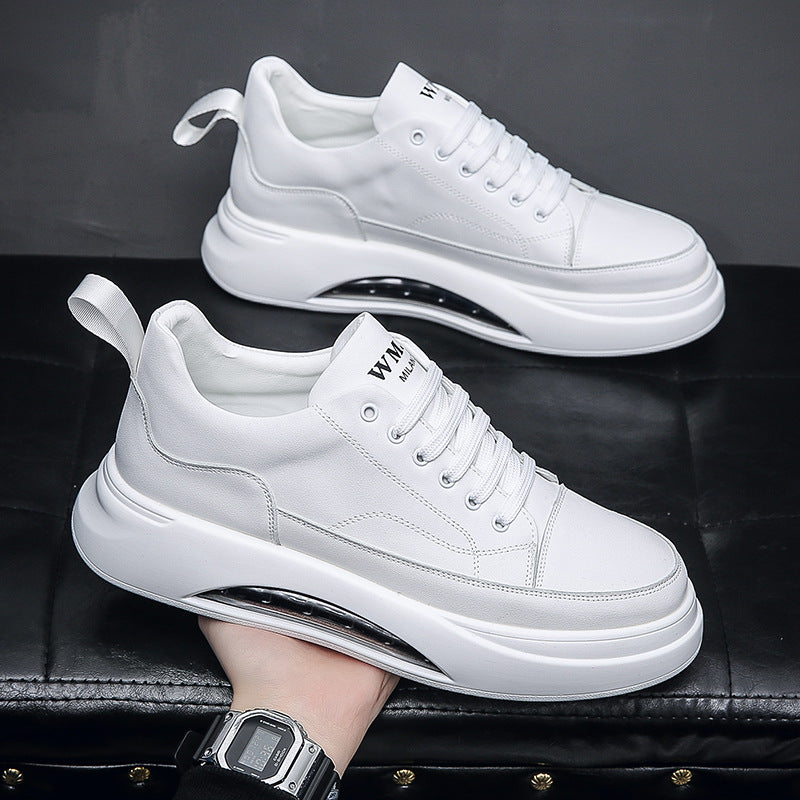 Men's Boys Niche Trendy Air Cushion White Sneakers