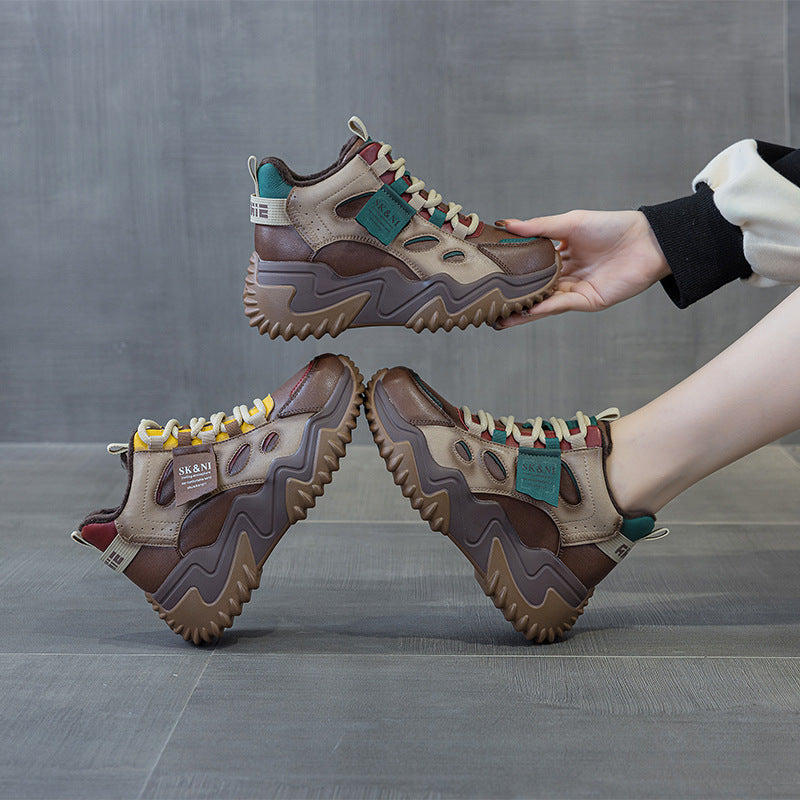 Women's Platform Thickness Autumn Breathable Feet Little Men's Shoes