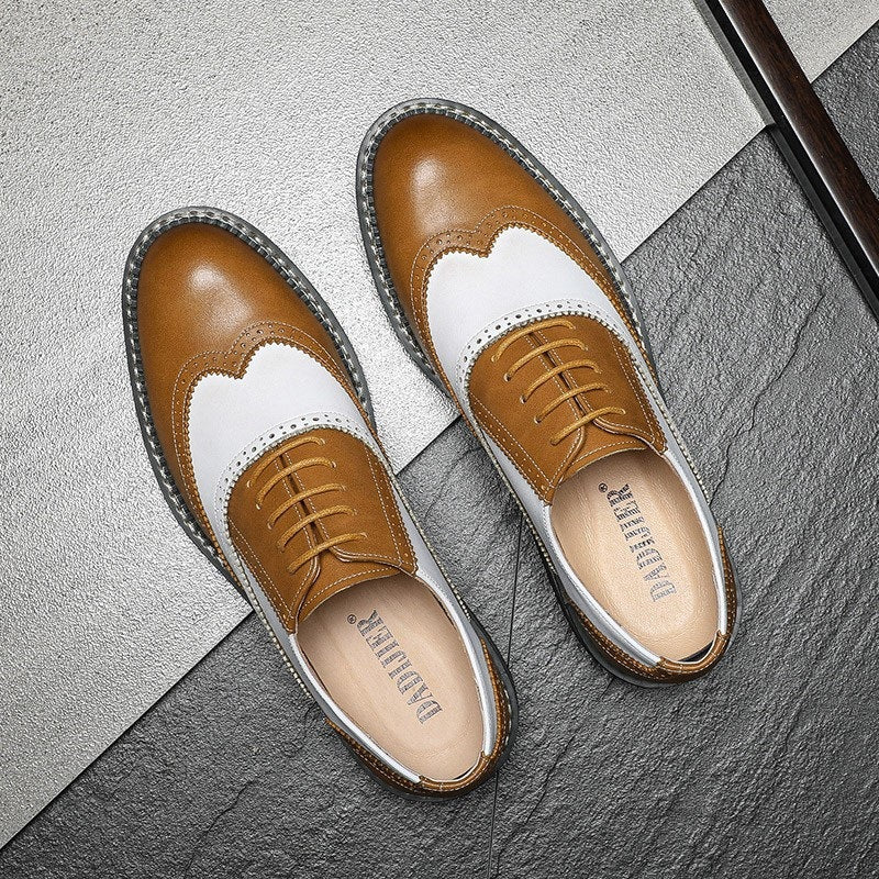 Men's Formal Fashionable Brogue British Personalized Wedding Casual Shoes