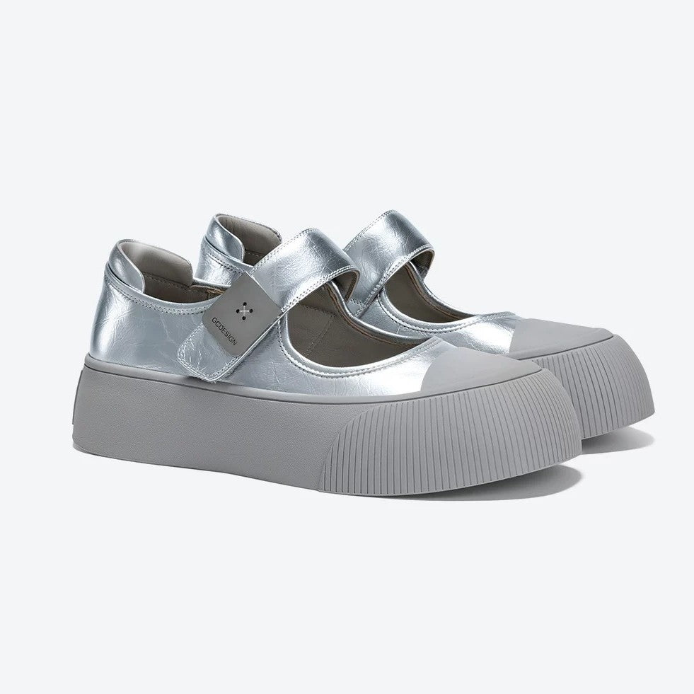 Galaxy Shimmer Summer Mary Jane Sier Platform Ballet Pumps Sandals