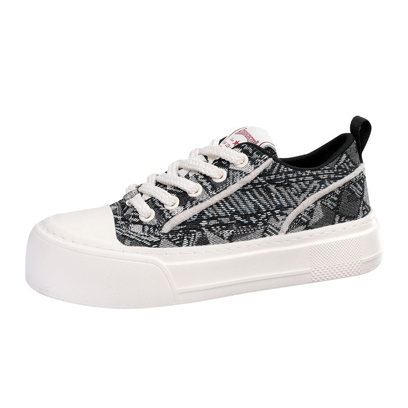 Men's Spring Chinese Style Breathable Plaid Lace Men's Shoes
