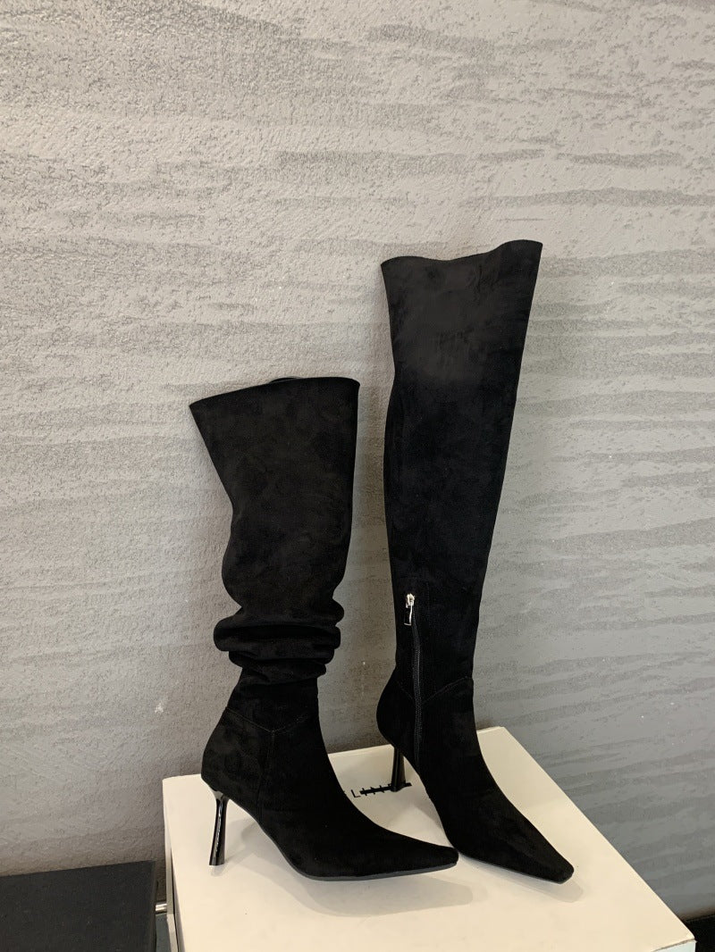Stiletto Knight Two-way Wear Female Temperament Women's Leather Boots