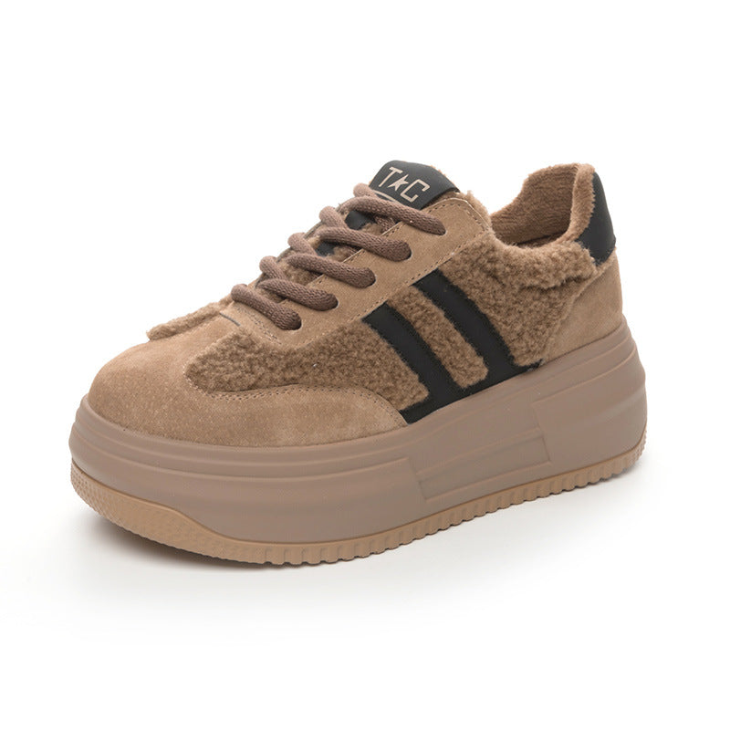 Women's Platform Winter Fleece-lined Sports Korean Warm Women's Cotton Shoes