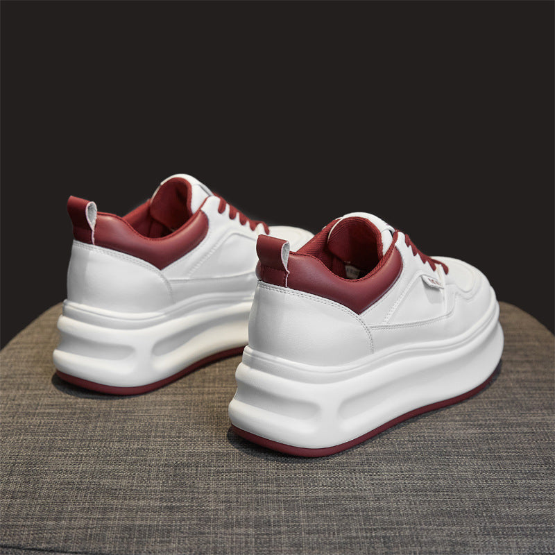 Women's White Autumn Invisible Elevated Board Platform Women's Casual Shoes