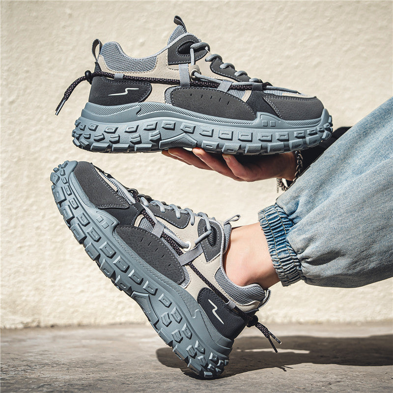 Men's Site Wear Resistance Durable Thick-soled Tire Sneakers