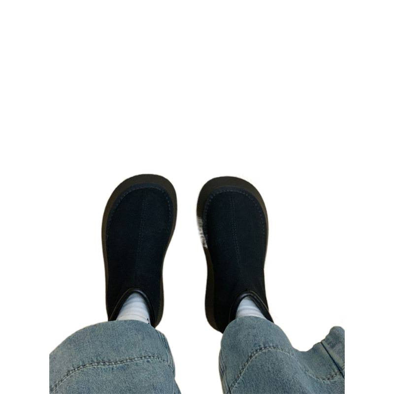 Frosted Short Niche Height Increasing Martin Platform Boots