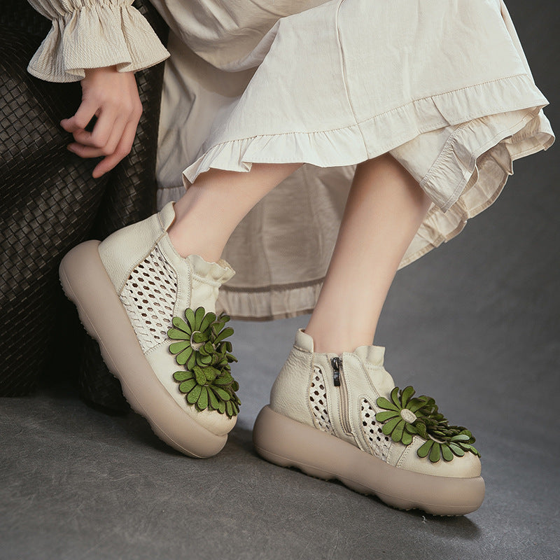 Women's Wen Art Style Flower Leisure First Platform Sandals