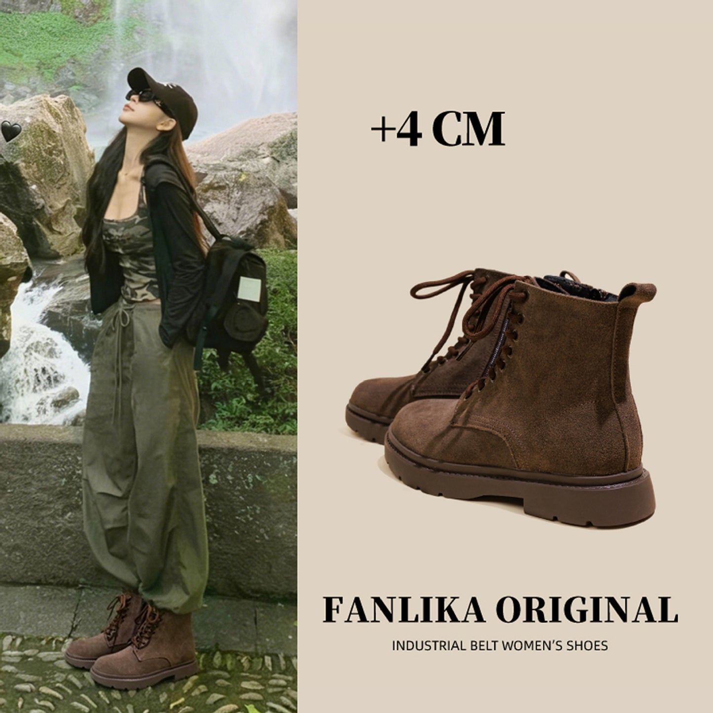 Women's Frosted British Style Mid Flat Short Martin Boots