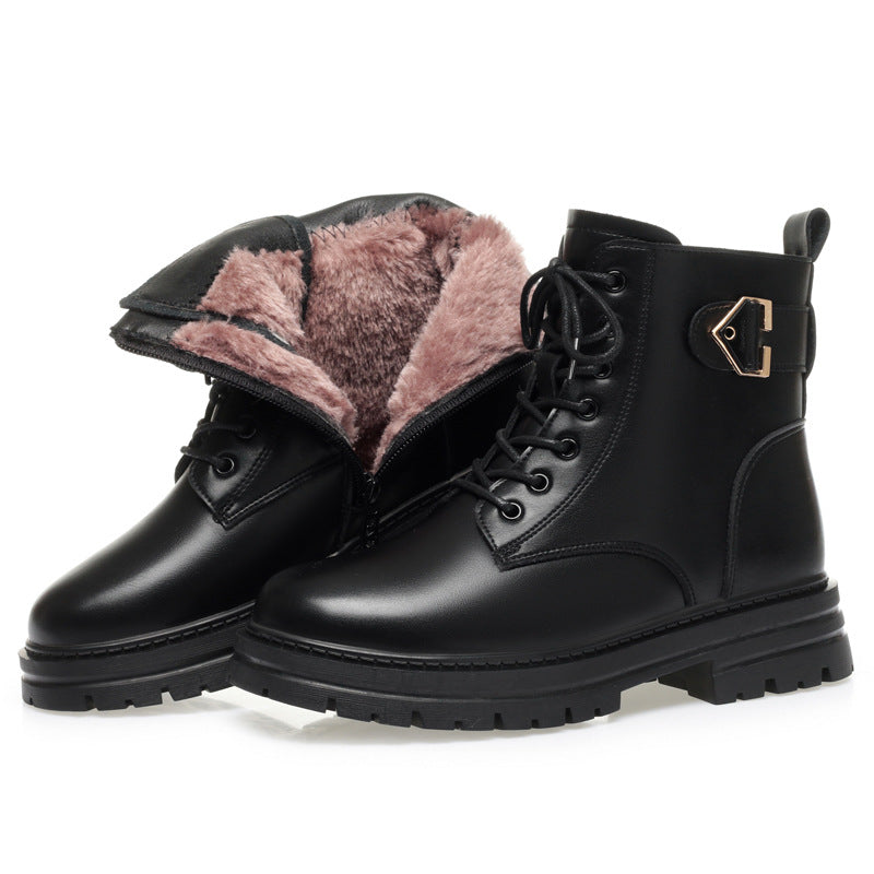 Women's Low Martin Winter Fleece-lined Soft Short Boots