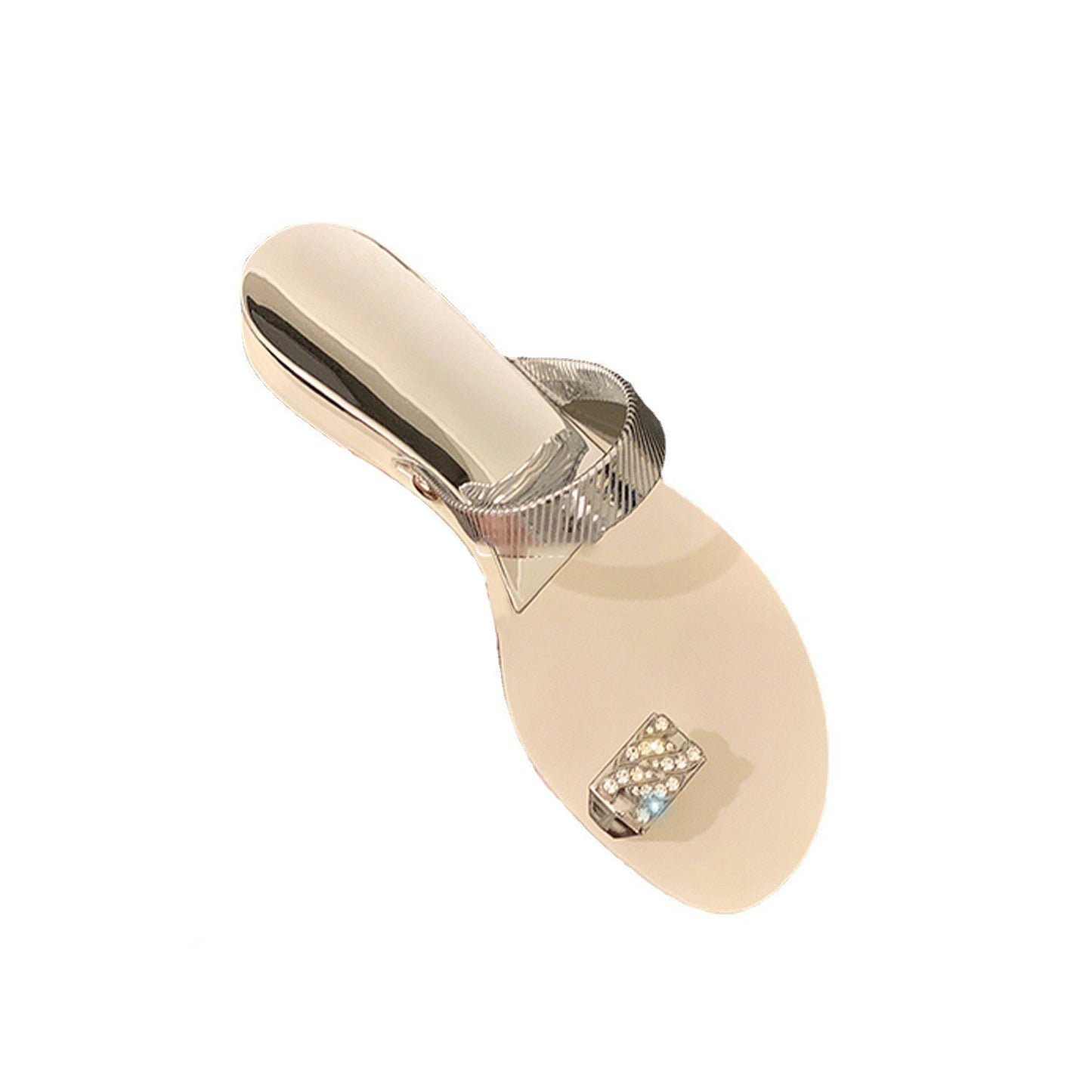 Women's Diamond Second Generation Rhinestone Wedge Toe Covering Flat Slippers