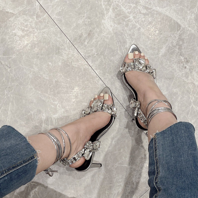 Innovative Comfortable Supply Summer Low Stiletto High Heeled Sandals