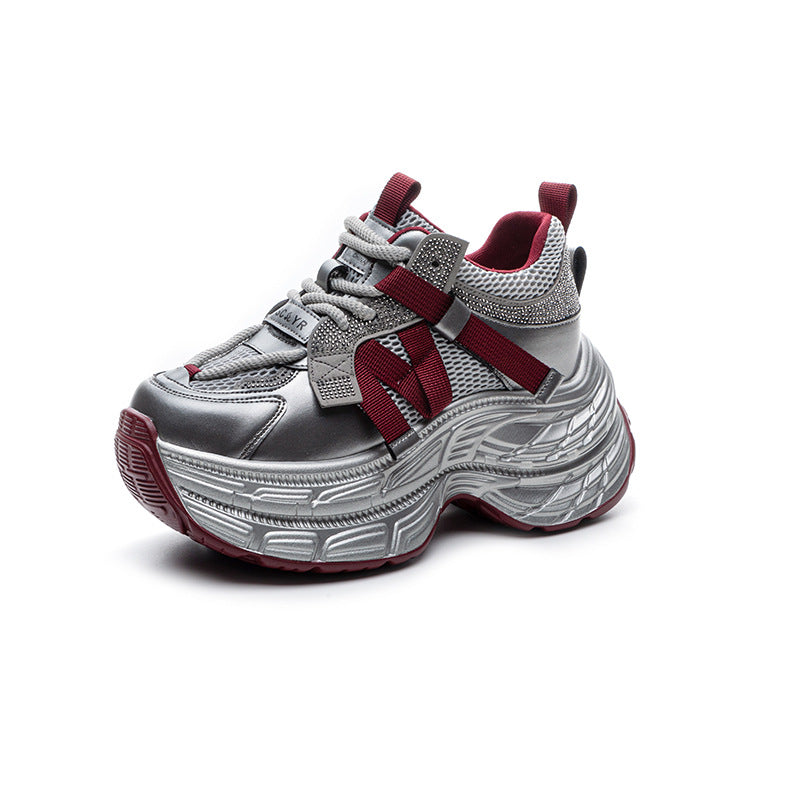 Women's Fashion Clunky Height Increasing Insole Lightweight Small Men's Shoes