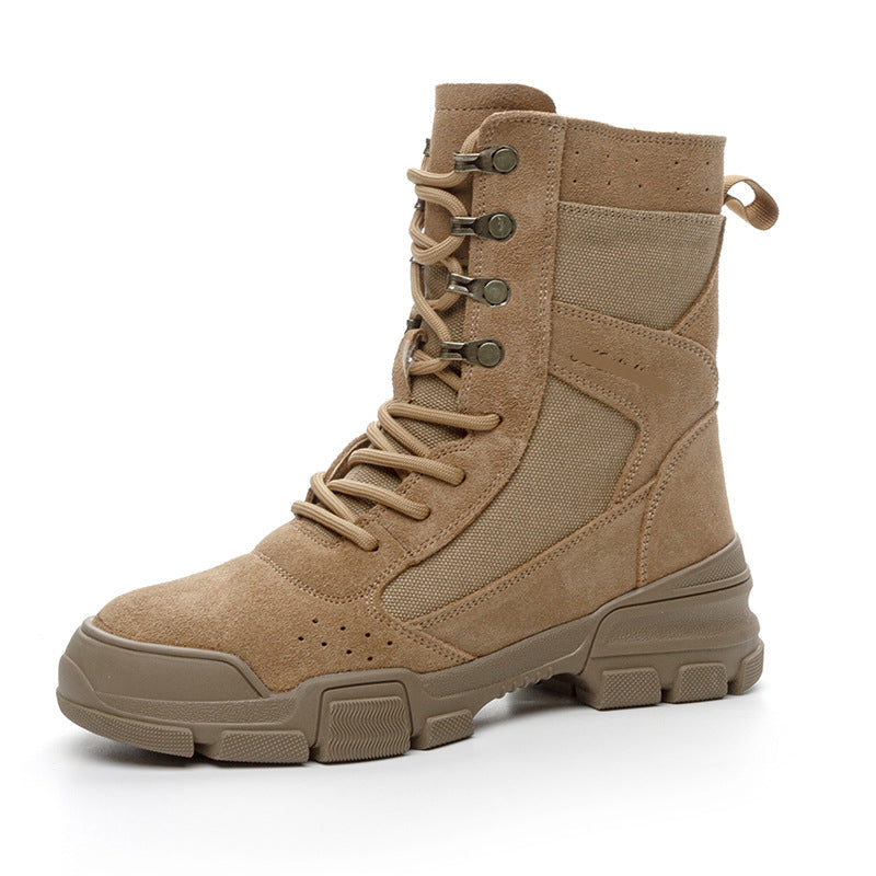 Tactical Worker Couple Outdoor Hiking Motorcycle Women's Leather Boots