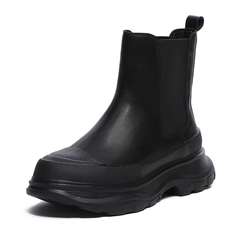 Women's Smoke Bucket Martin Large Small Size Platform Women's Leather Boots