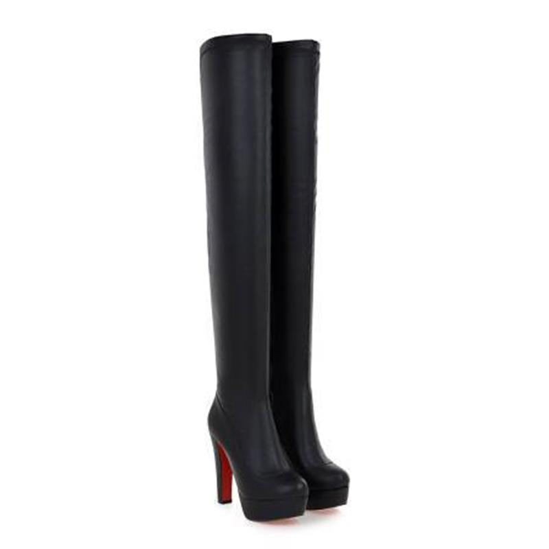 Women's Winter Chunky High Plus Size Boots