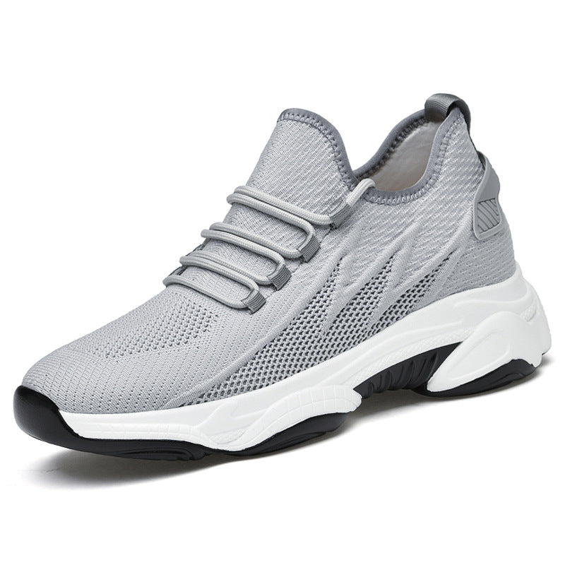 Men's Increasing Insole Breathable Fly Woven Mesh Sneakers