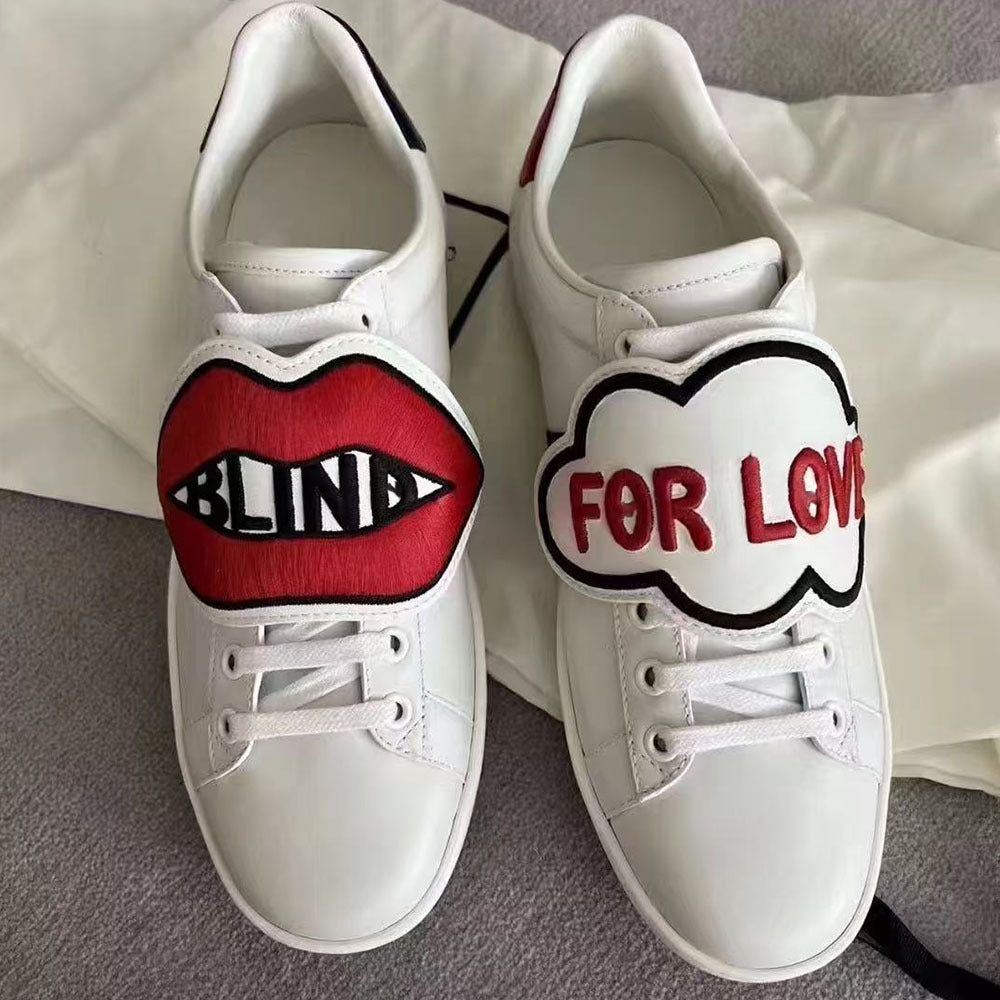 Men's Letters Little Bee White Couple Fashion Sneakers