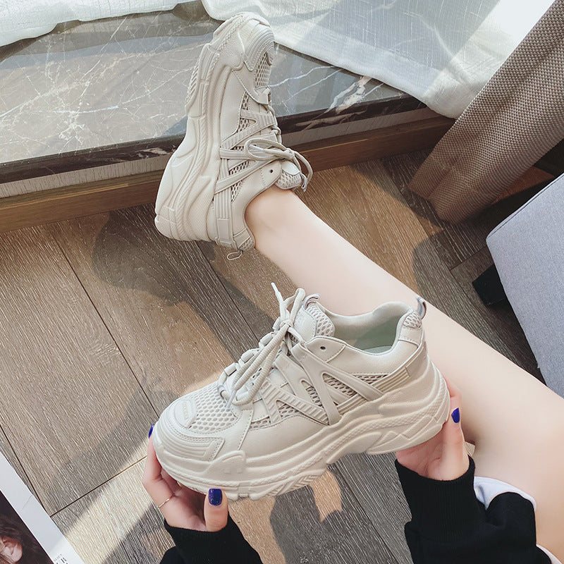 Women's Platform Dad Mesh Breathable Fashionable Small Women's Sports Shoes