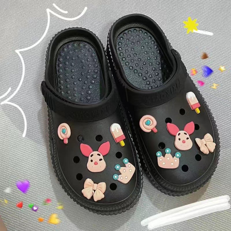 Beach Cartoon Cute Platform Two-way Summer Women's Shoes