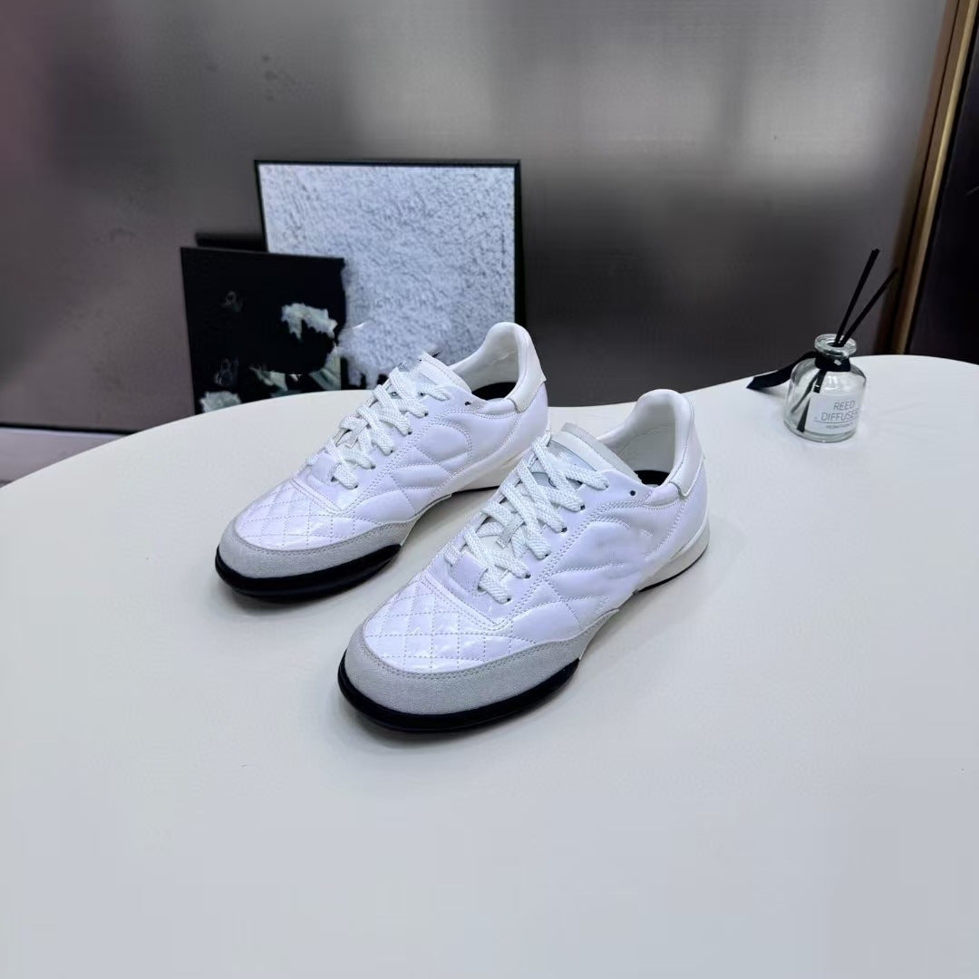 Women's & Men's German Training Classic Style Rhombus Fashionable White Women's Sports Shoes