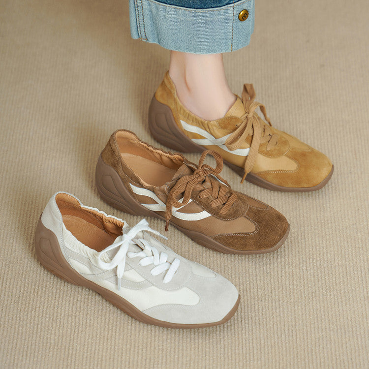 Women's Top Layer Cowhide Platform Super Beautiful German Training Soft Bottom Women's Fashion Shoes