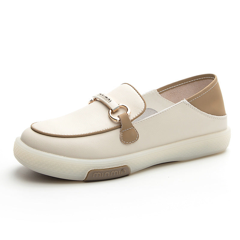 Women's One Pedal Summer Soft Bottom Two-way Lazy Flat Large Women's Shoes