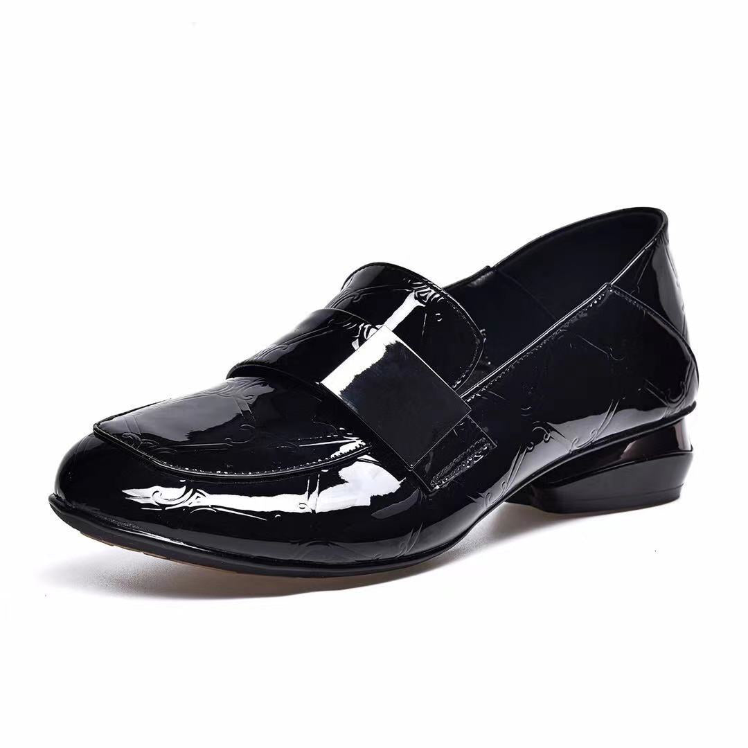 Women's Pumps Spring Chunky Genuine Soft Deep Mouth Round Women's Casual Shoes