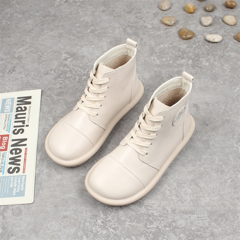 Women's Round Toe Short Fashion Comfortable Flat Boots