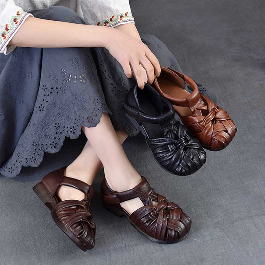 Women's With First Layer In Summer Cotton Linen Toe Cap Soft Sandals