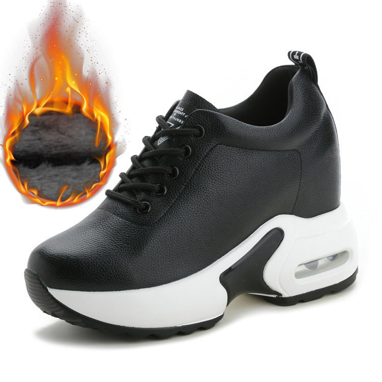 Women's Autumn White Small Height Increasing Insole Versatile Women's Casual Shoes