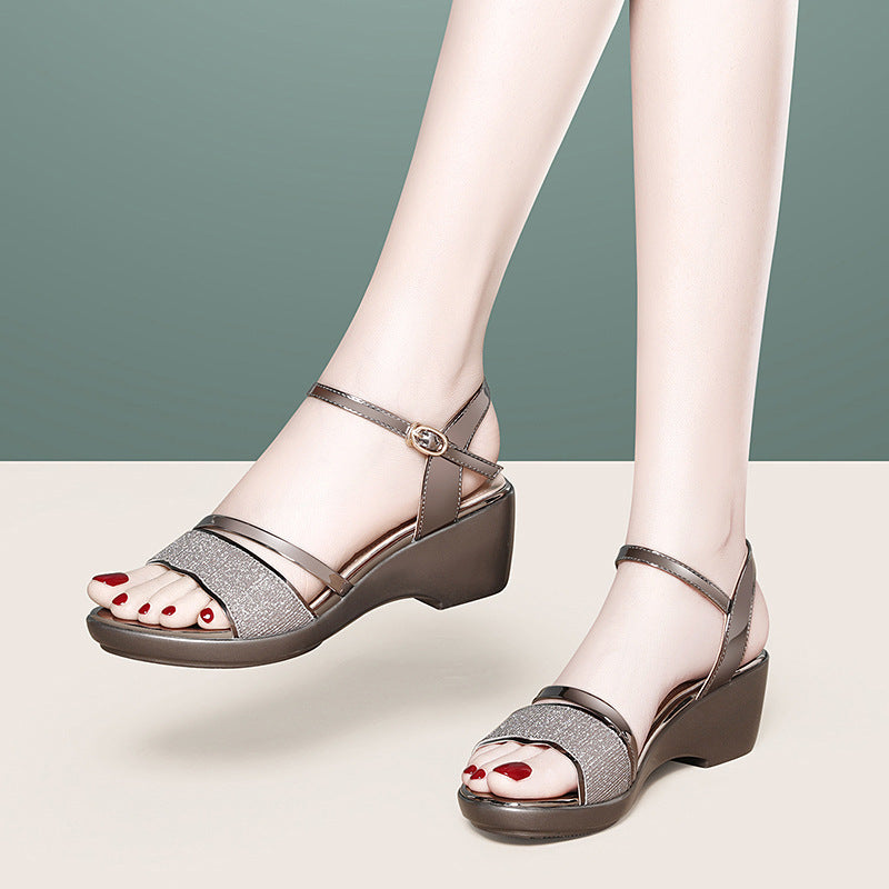 Women's Wedge Mom Summer Fashion High Mid Sandals