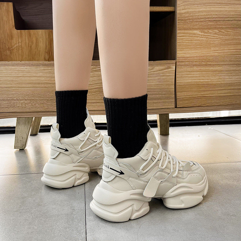 Women's Genuine Sports Trend Retro Daddy Fleece-lined Sneakers