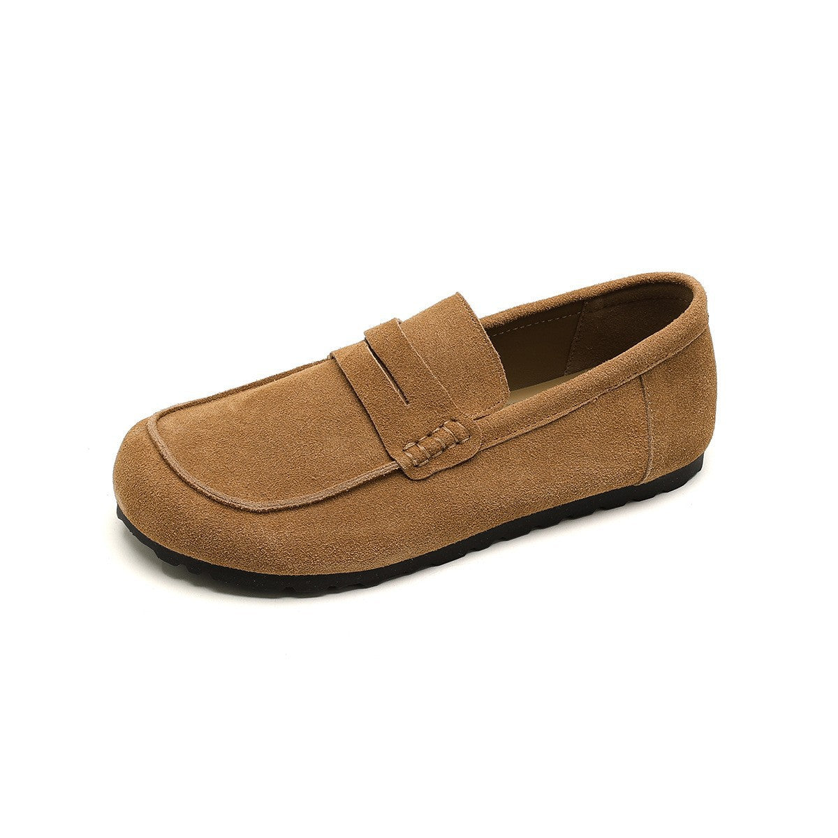 Women's Genuine Pumps Retro Slip-on Lofter Cowhide Women's Casual Shoes