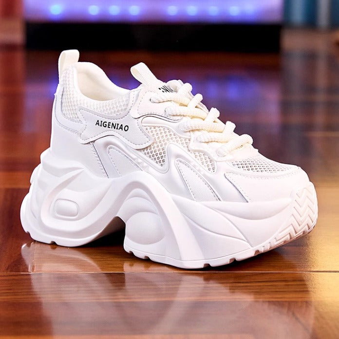 Women's Dad Autumn Small Platform Hidden White Casual Shoes
